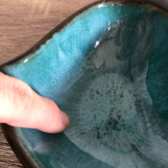 Vtg Blue Mountain Pottery Three Section Handled Dish - Picture 8 of 11